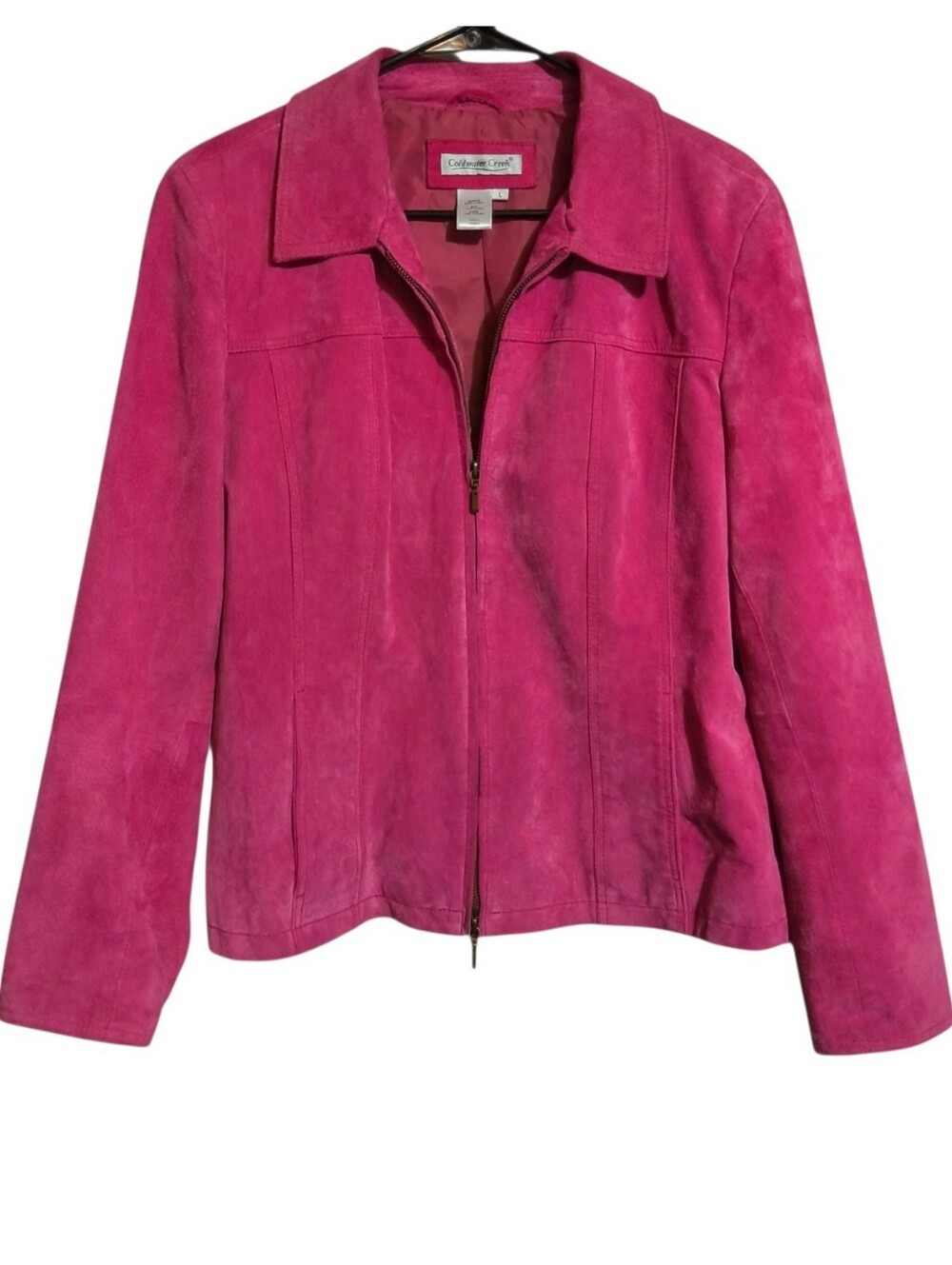 Vintage Genuine Pink Suede Jacket by Coldwater Creek Barbiecore Pink Size Large